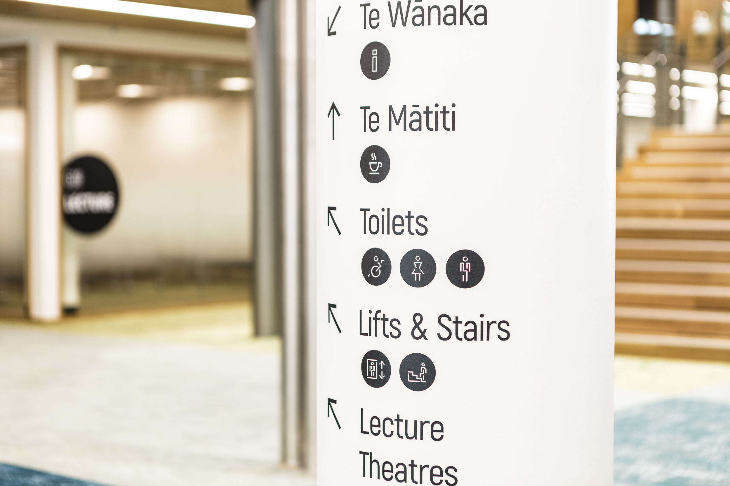 digitally printed directional signage at the otago business school