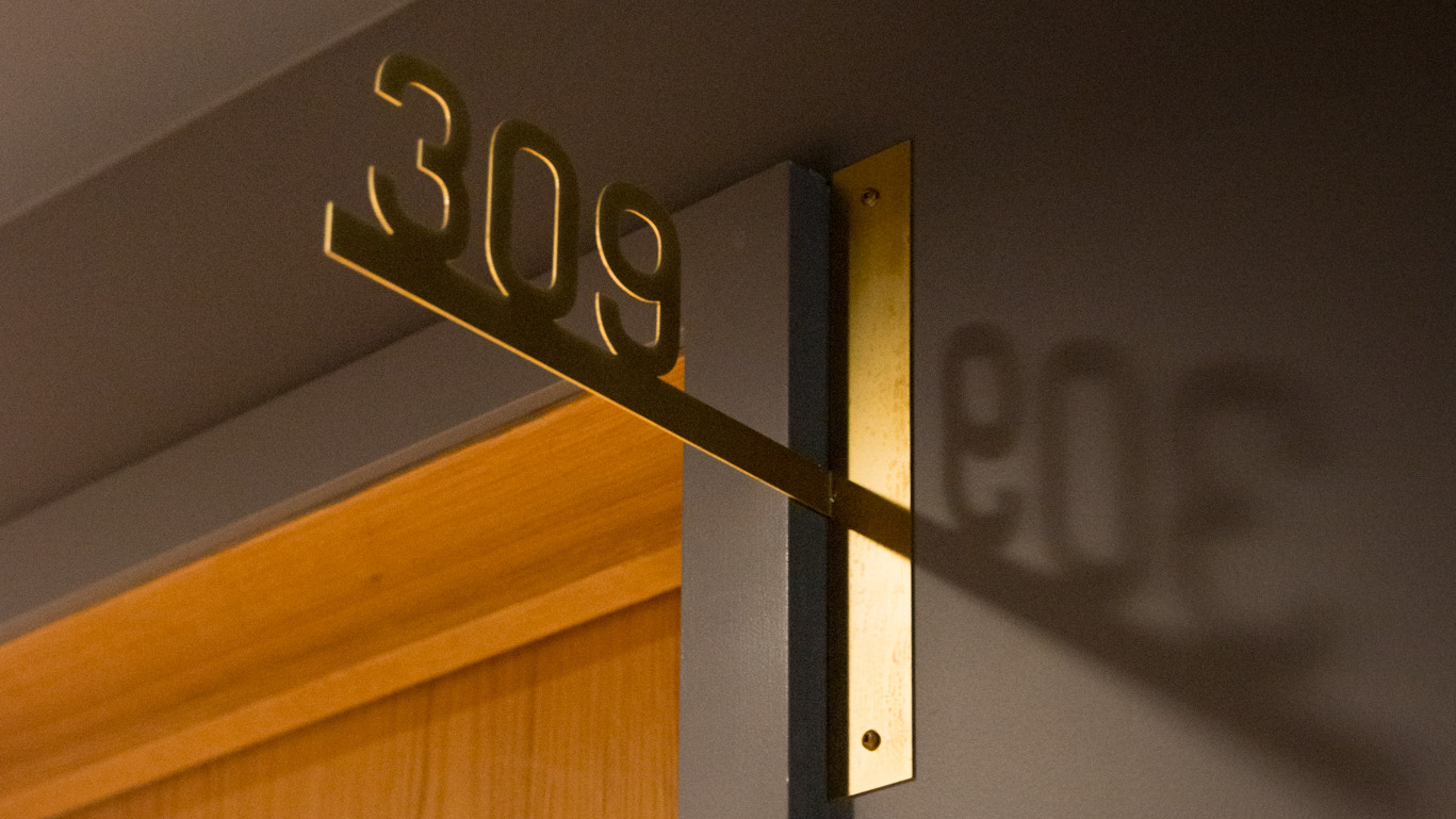 Internal 3D Brass Lettering Sign in Dunedin